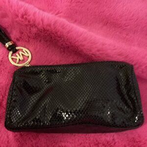 Michael Kors Black Snake Print Cosmetic/Makeup Bag